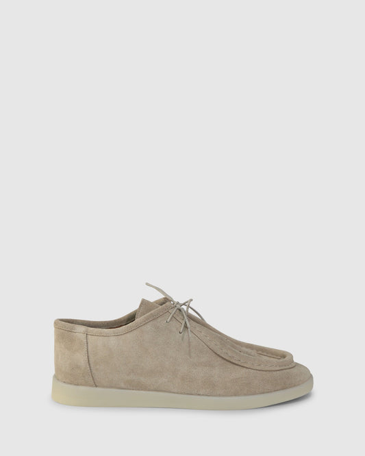 Sand Heatwave Suede Boat Shoes with comfortable slip-on construction with lace detail - alternate view