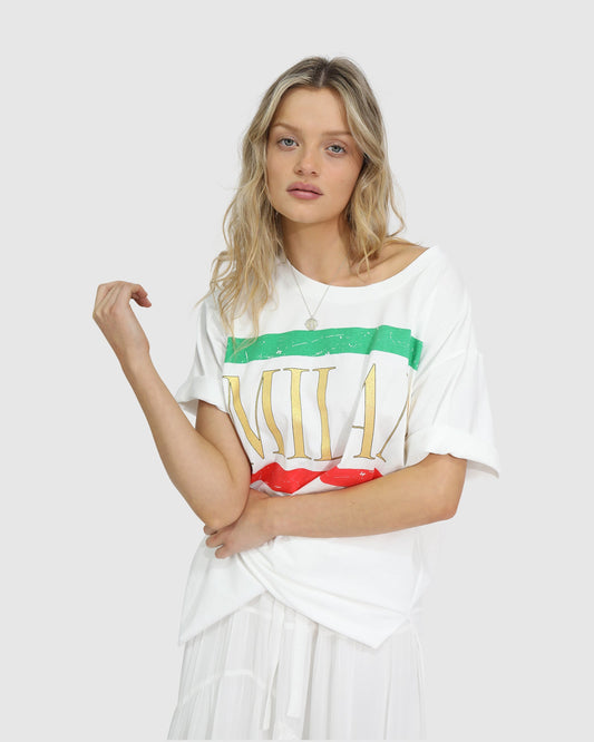 White I Love Milan Oversized T-Shirt with relaxed silhouette - alternate view