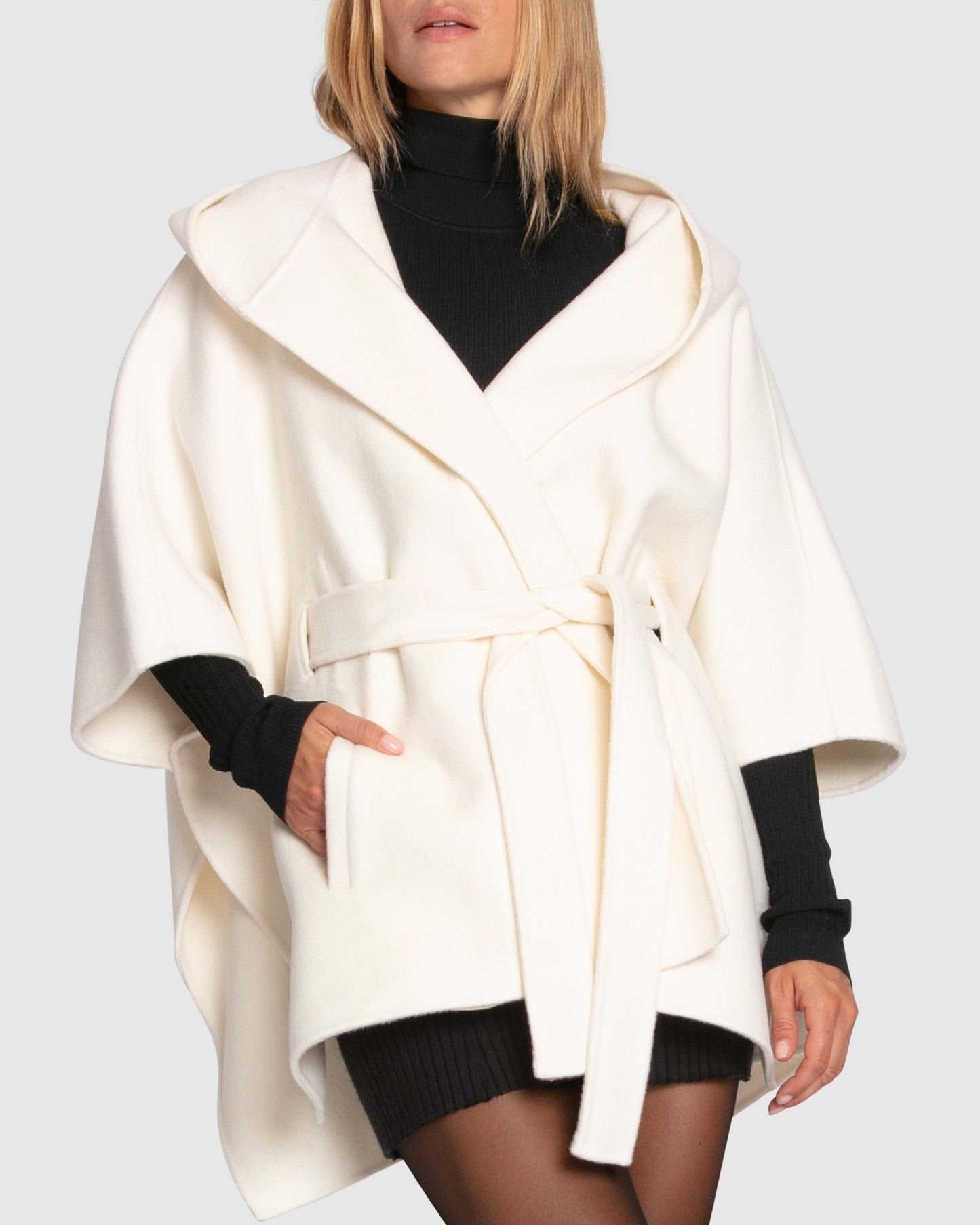 Jackson Landing Wool Blend Cape Coat - Cream