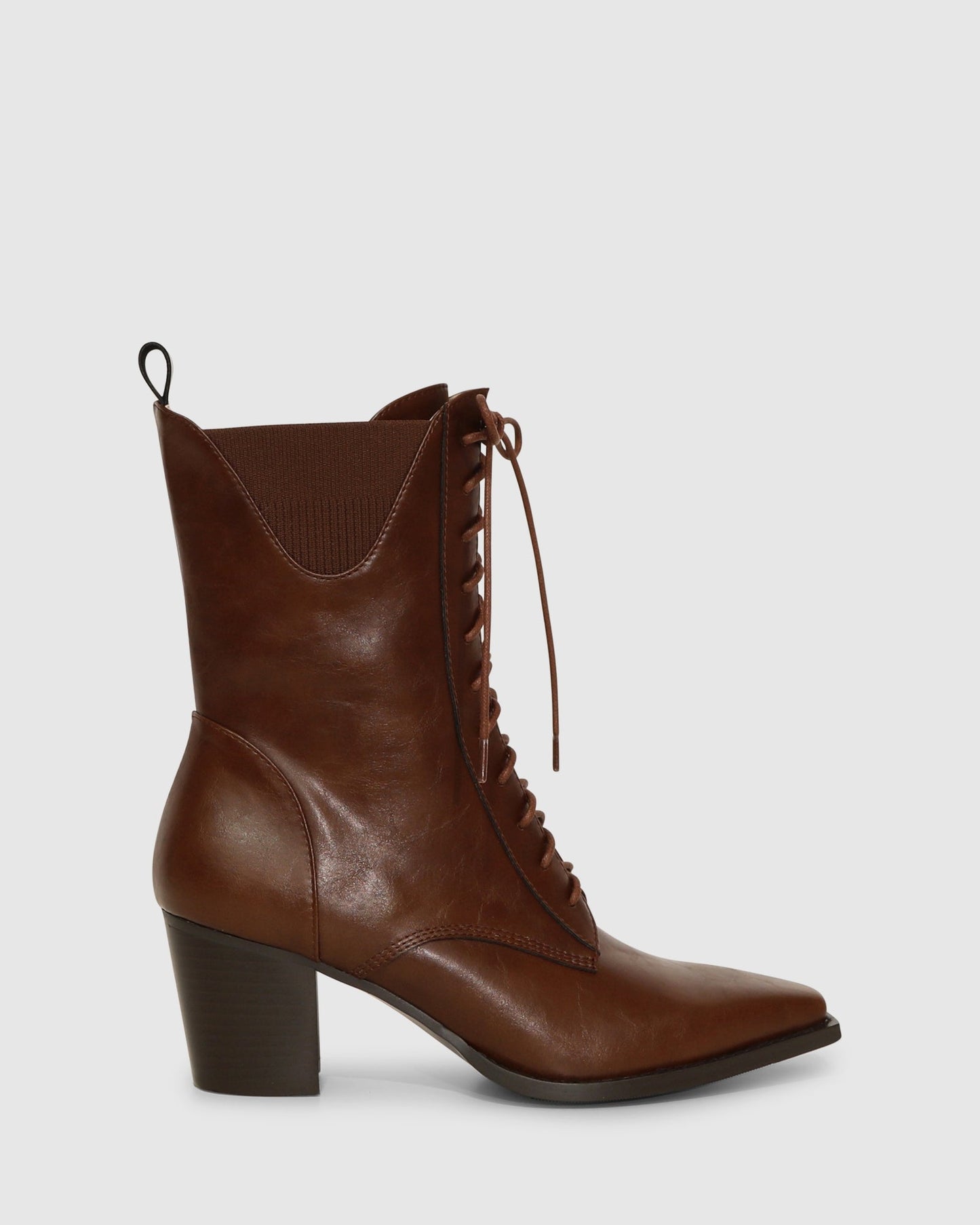 Jumping Ship Leather Laced Boot - Chocolate