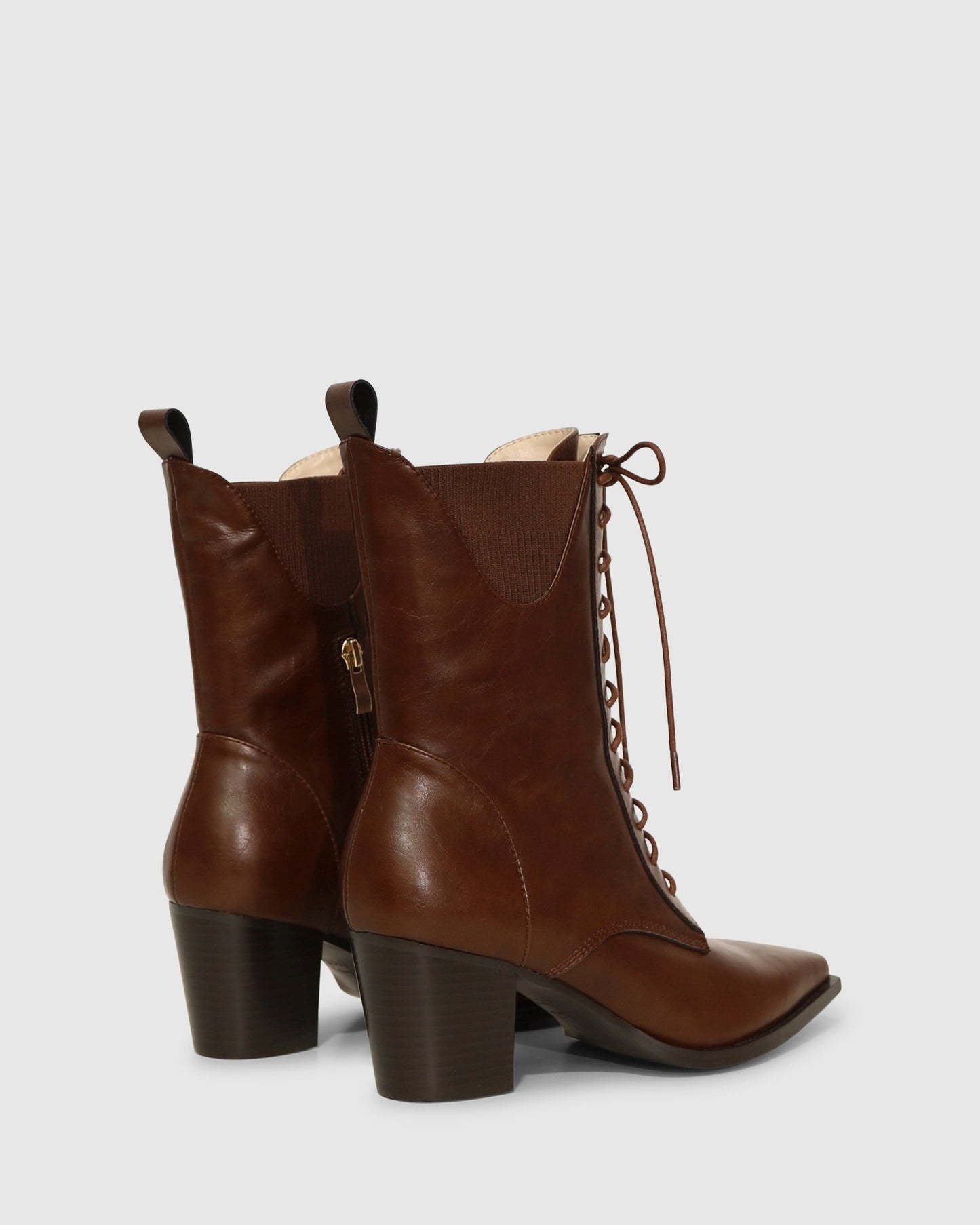 Jumping Ship Leather Laced Boot - Chocolate