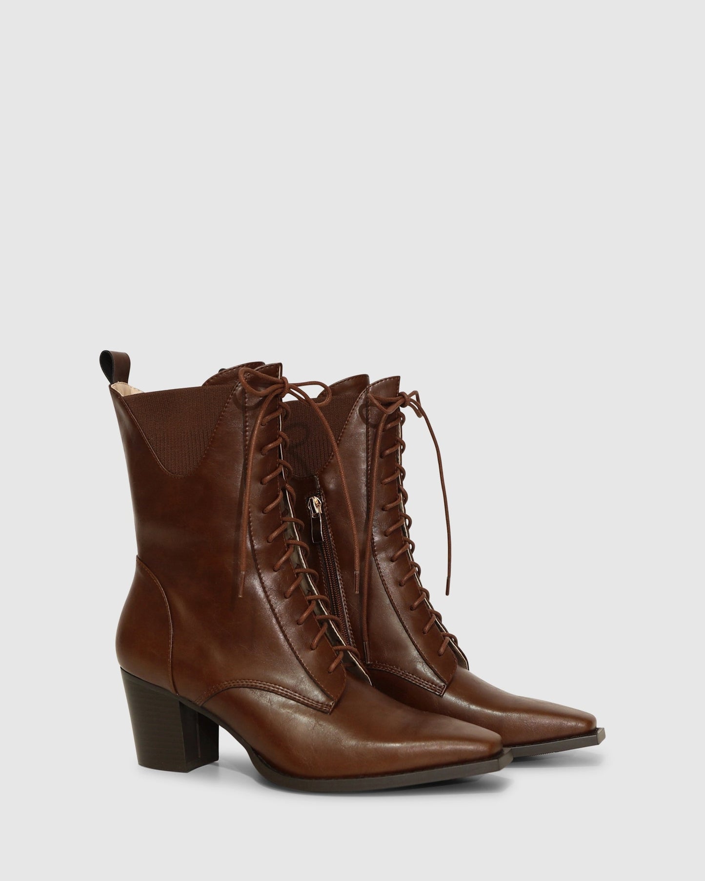 Jumping Ship Leather Laced Boot - Chocolate