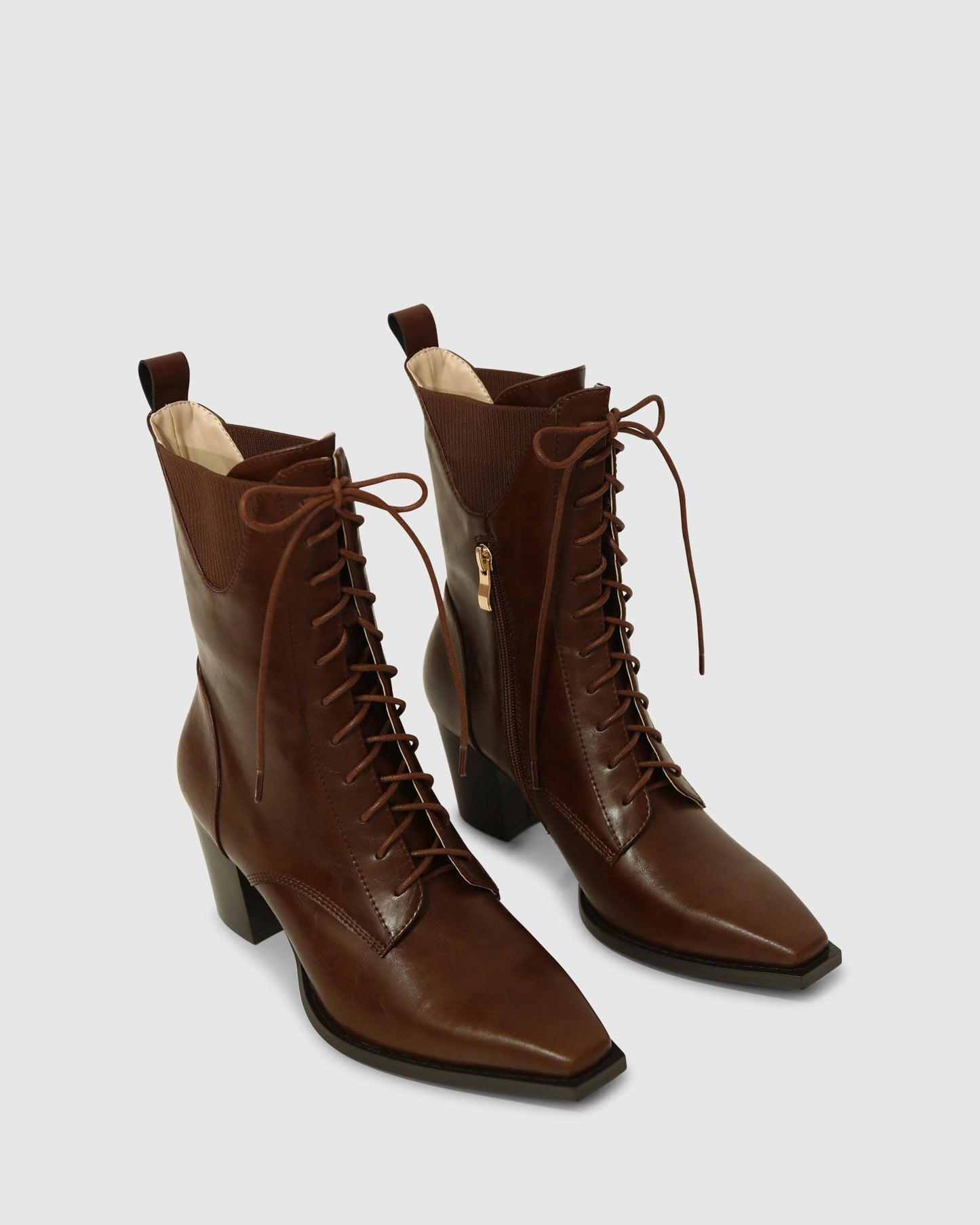 Jumping Ship Leather Laced Boot - Chocolate