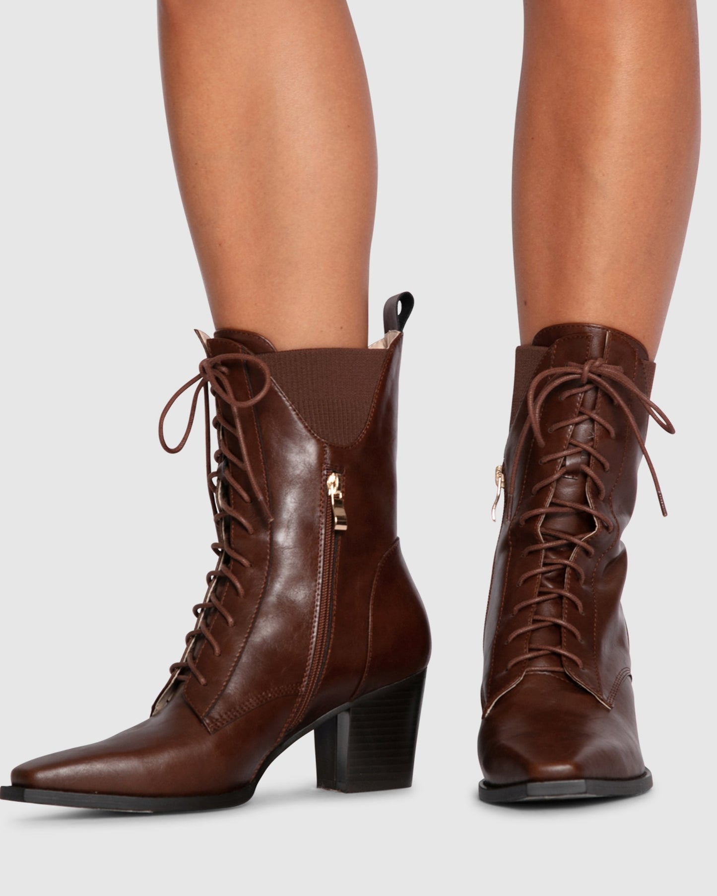 Jumping Ship Leather Laced Boot - Chocolate