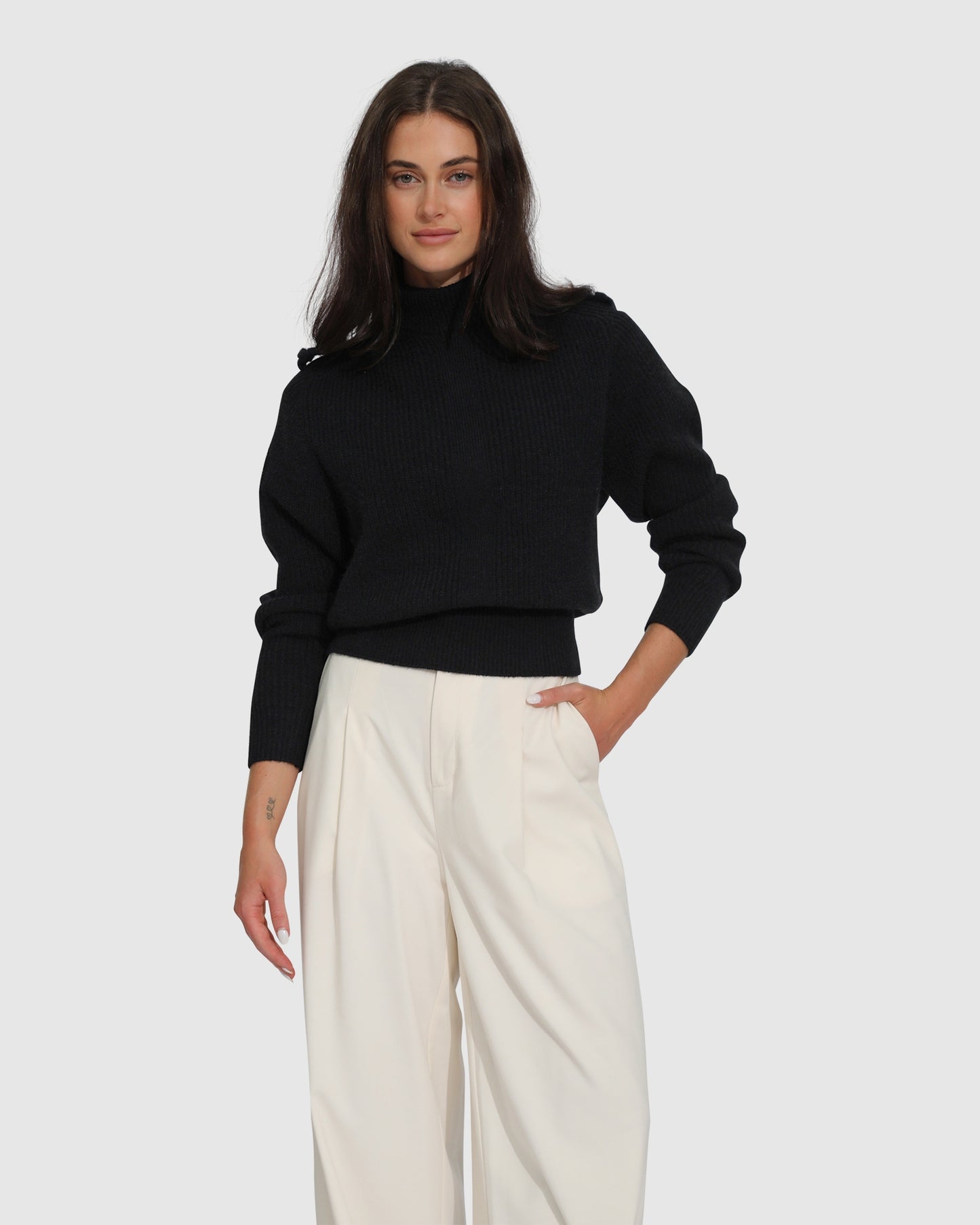 Lost & Found Knitted Sweater - Black
