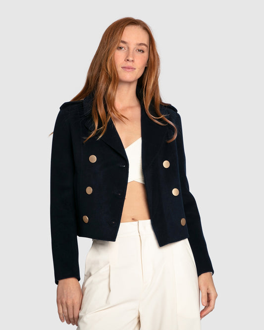 Love Me Now Wool Blend Coat - Navy