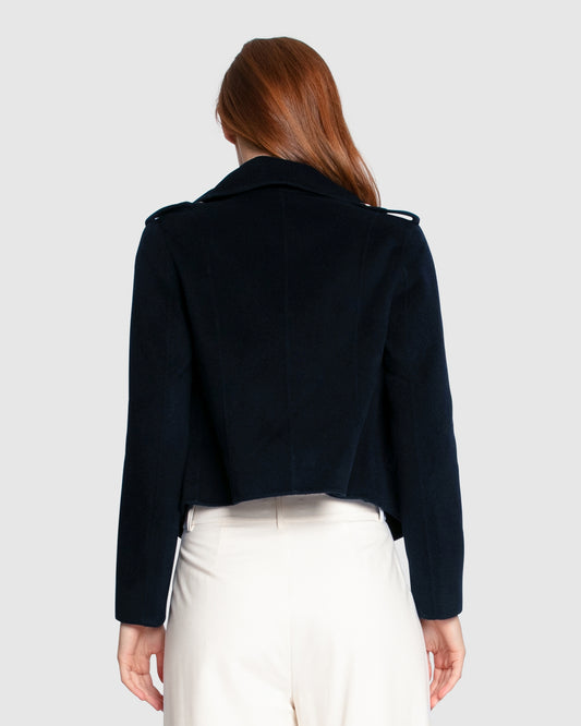 Love Me Now Wool Blend Coat - Navy