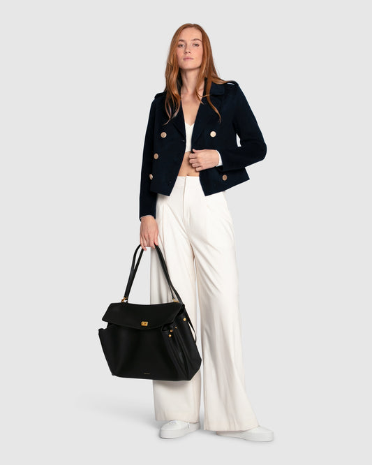 Love Me Now Wool Blend Coat - Navy