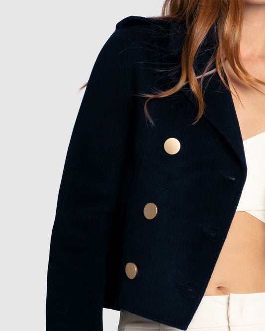Love Me Now Wool Blend Coat - Navy