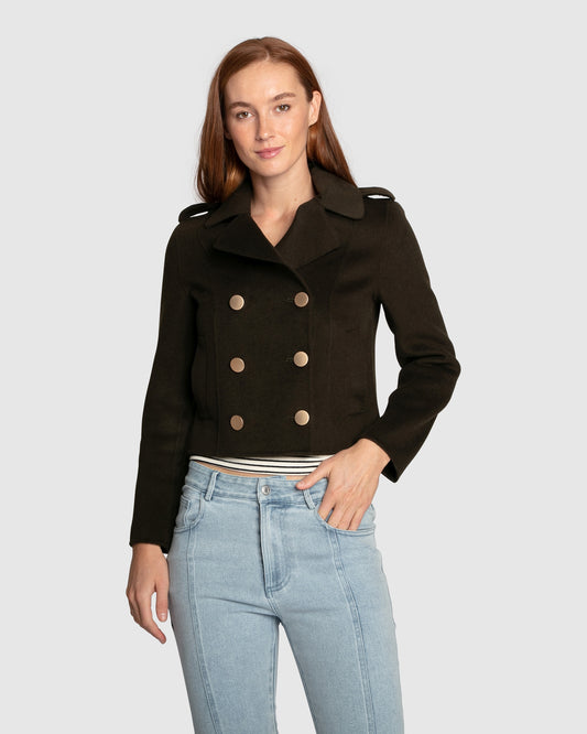Love Me Now Wool Blend Coat - Military