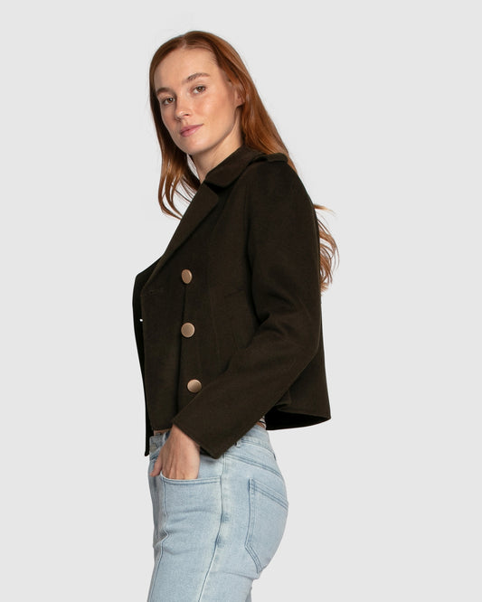 Love Me Now Wool Blend Coat - Military