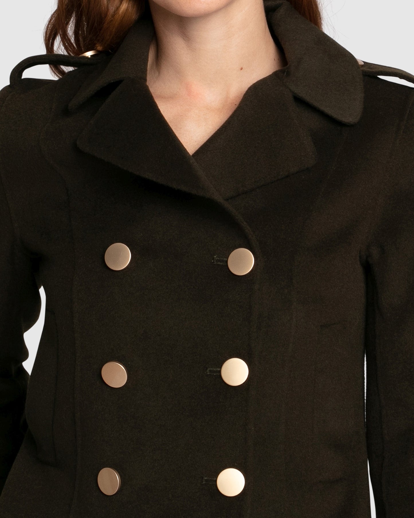 Love Me Now Wool Blend Coat - Military