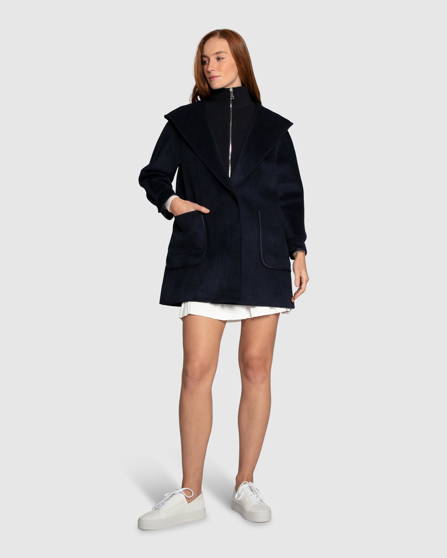 Next To You Coat Wool Blend - Navy