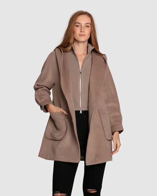 Next To You Wool Blend Coat - Brown