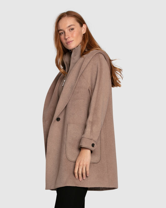 Next To You Wool Blend Coat - Brown