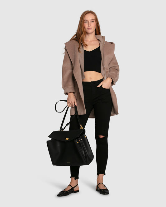 Next To You Wool Blend Coat - Brown