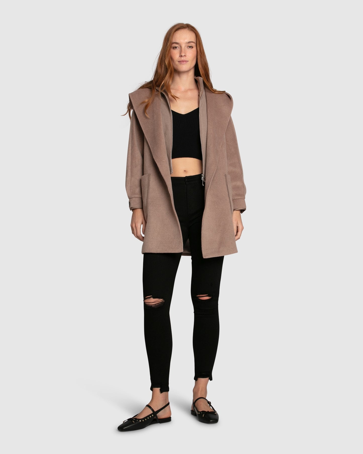 Next To You Wool Blend Coat - Brown