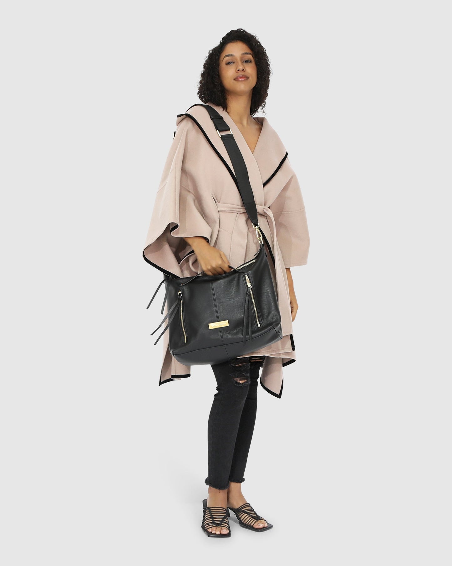 Need You Now Wool Blend Hooded Cape - Sand