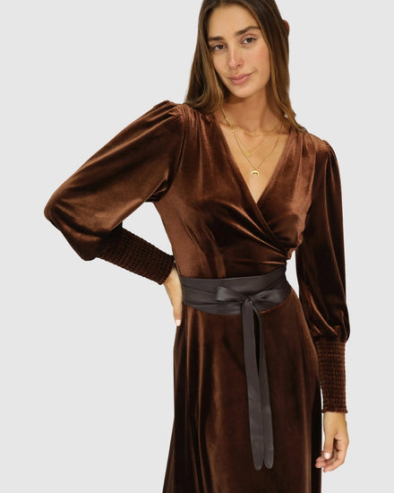 Odyssey Soft Wrap Leather Belt - Chocolate