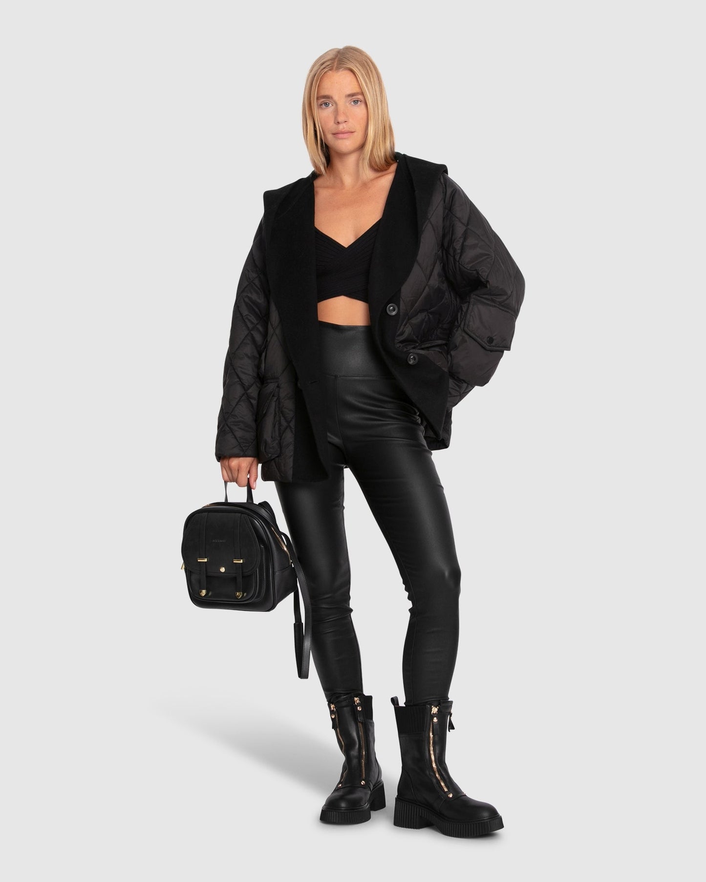 Only You Quilted Utility Jacket - Black