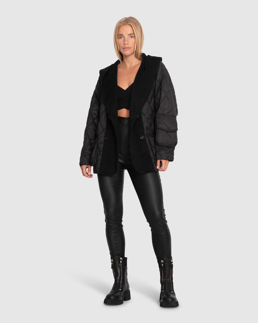 Only You Quilted Utility Jacket - Black