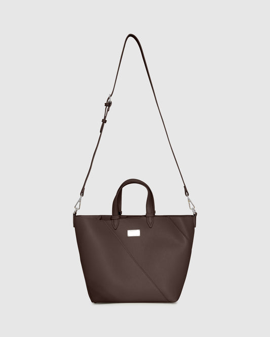 Chocolate Port Classic PU Bag with top handle - alternate view