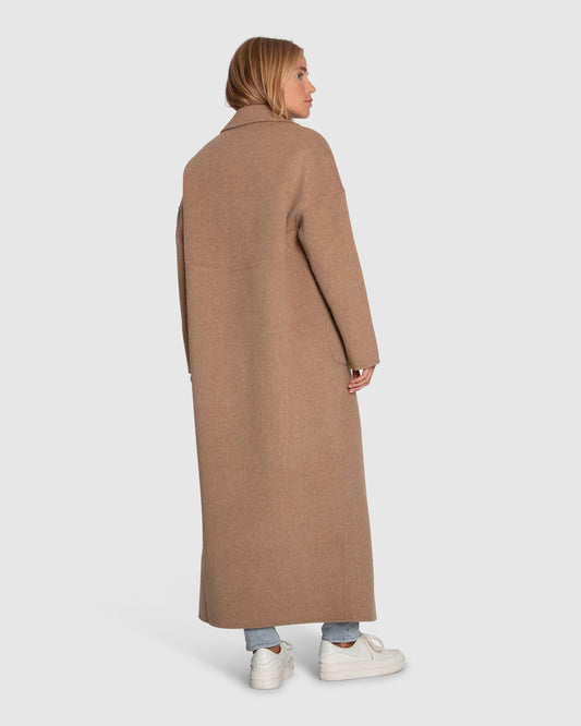 Publisher Double-Breasted Wool Blend Maxi Coat - Oat