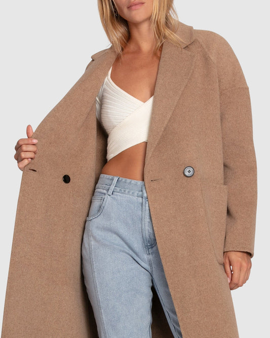 Publisher Double-Breasted Wool Blend Maxi Coat - Oat