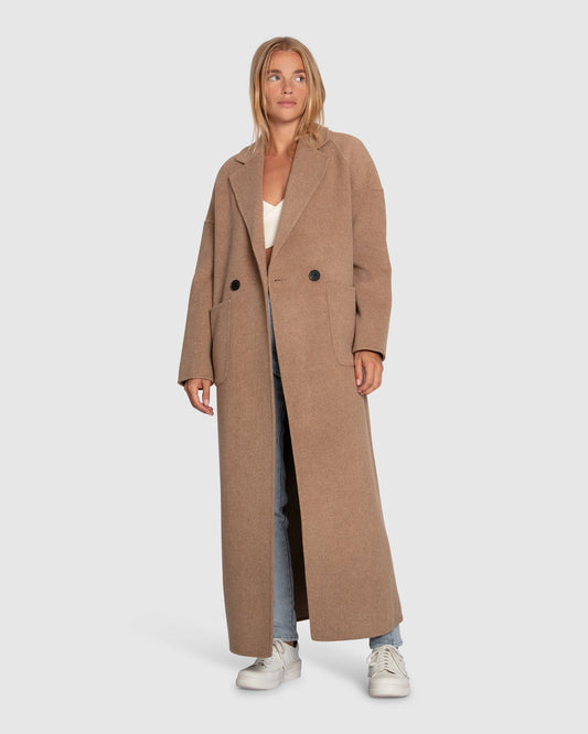 Publisher Double-Breasted Wool Blend Maxi Coat - Oat