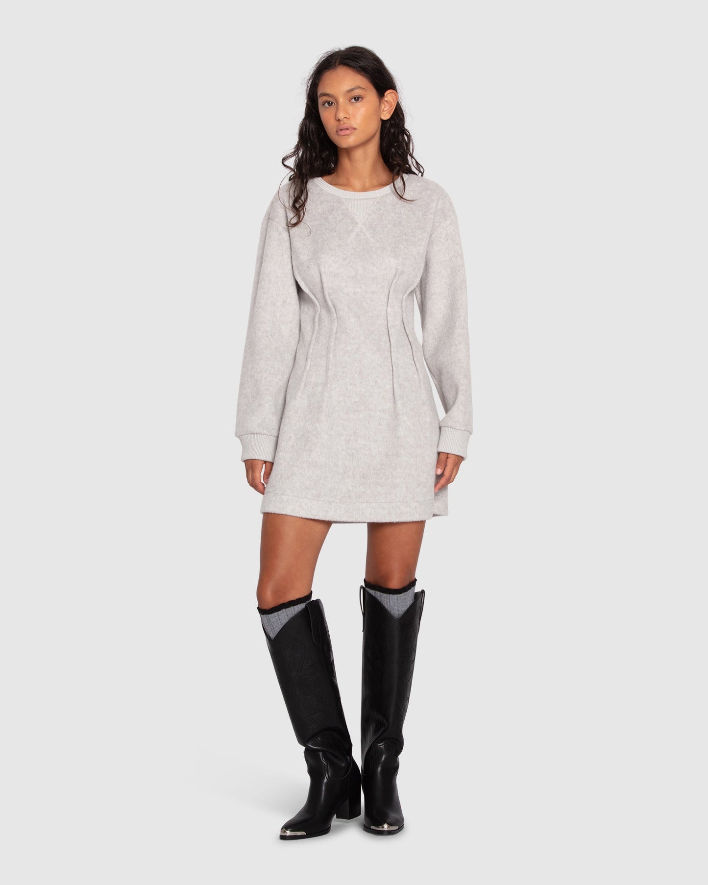 Power Moves Mini Dress - Light Grey