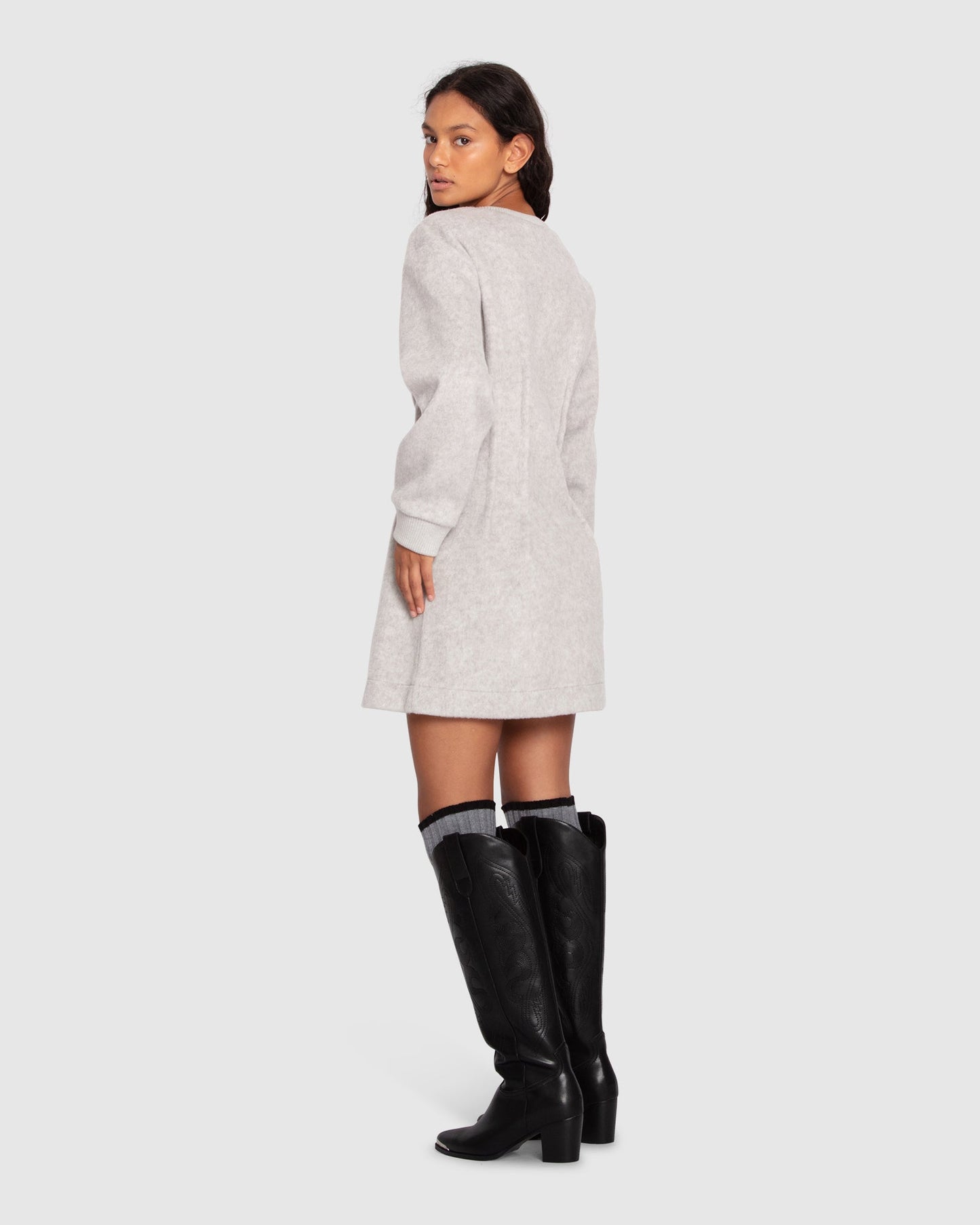Power Moves Mini Dress - Light Grey