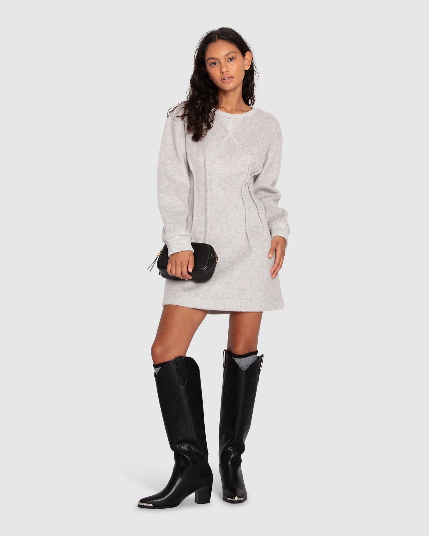 Power Moves Mini Dress - Light Grey