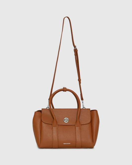 Tan The Regent PU Bag with top handle - alternate view