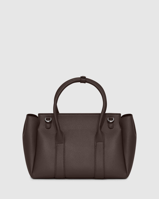 Chocolate The Regent PU Bag with top handle - alternate view
