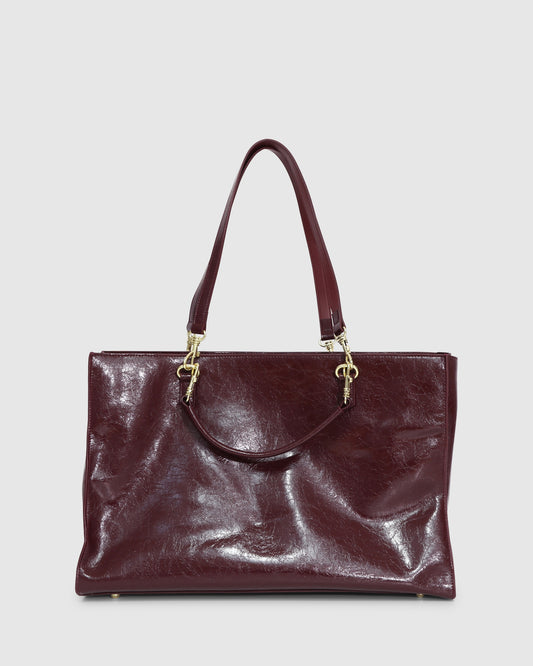 Reflections Leather Shoulder Bag - Burgundy