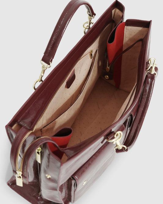 Reflections Leather Shoulder Bag - Burgundy