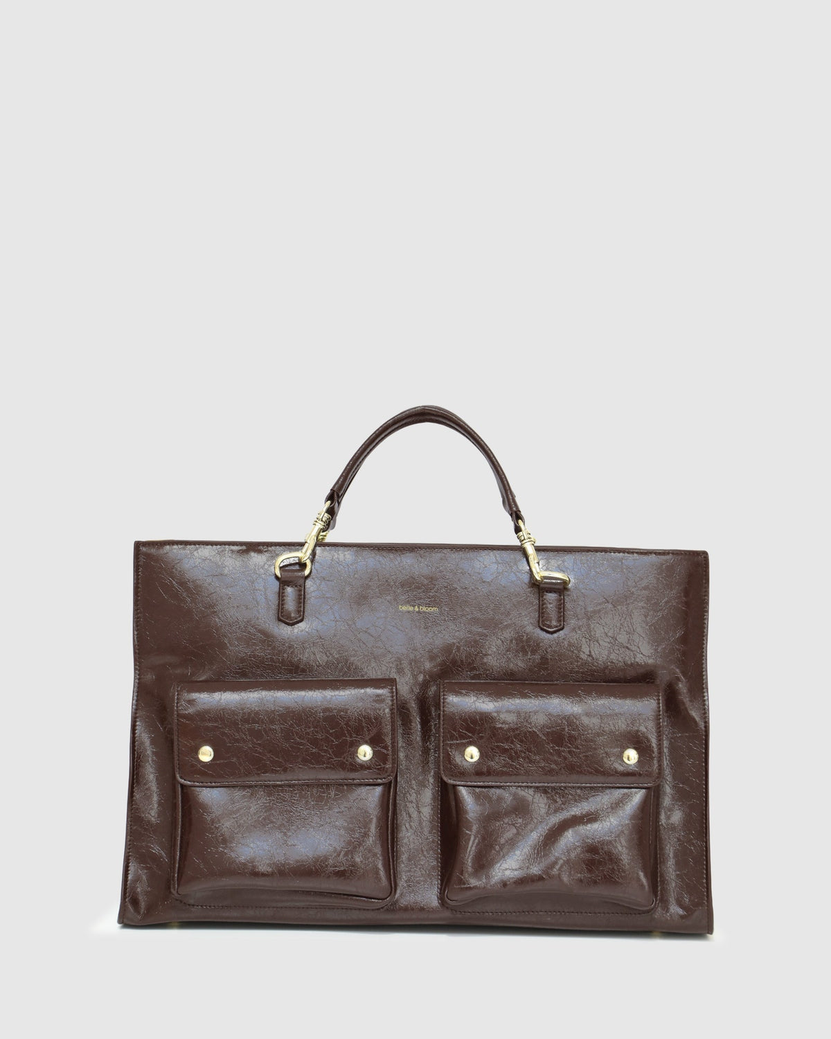 Chocolate Reflections Leather Shoulder Bag with two inner sleeve pockets - alternate view
