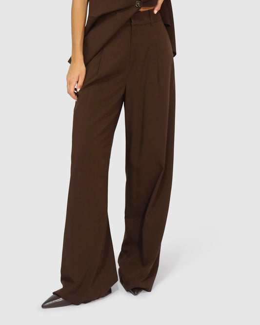 Chocolate Ready for Your Love Wide Leg Pant with wide-leg silhouette - alternate view