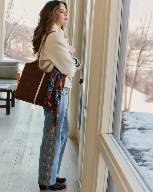 Light Denim Wash Rebel Mid Rise Side Stripe Denim Jeans with straight-leg silhouette and mid-rise waist - front view