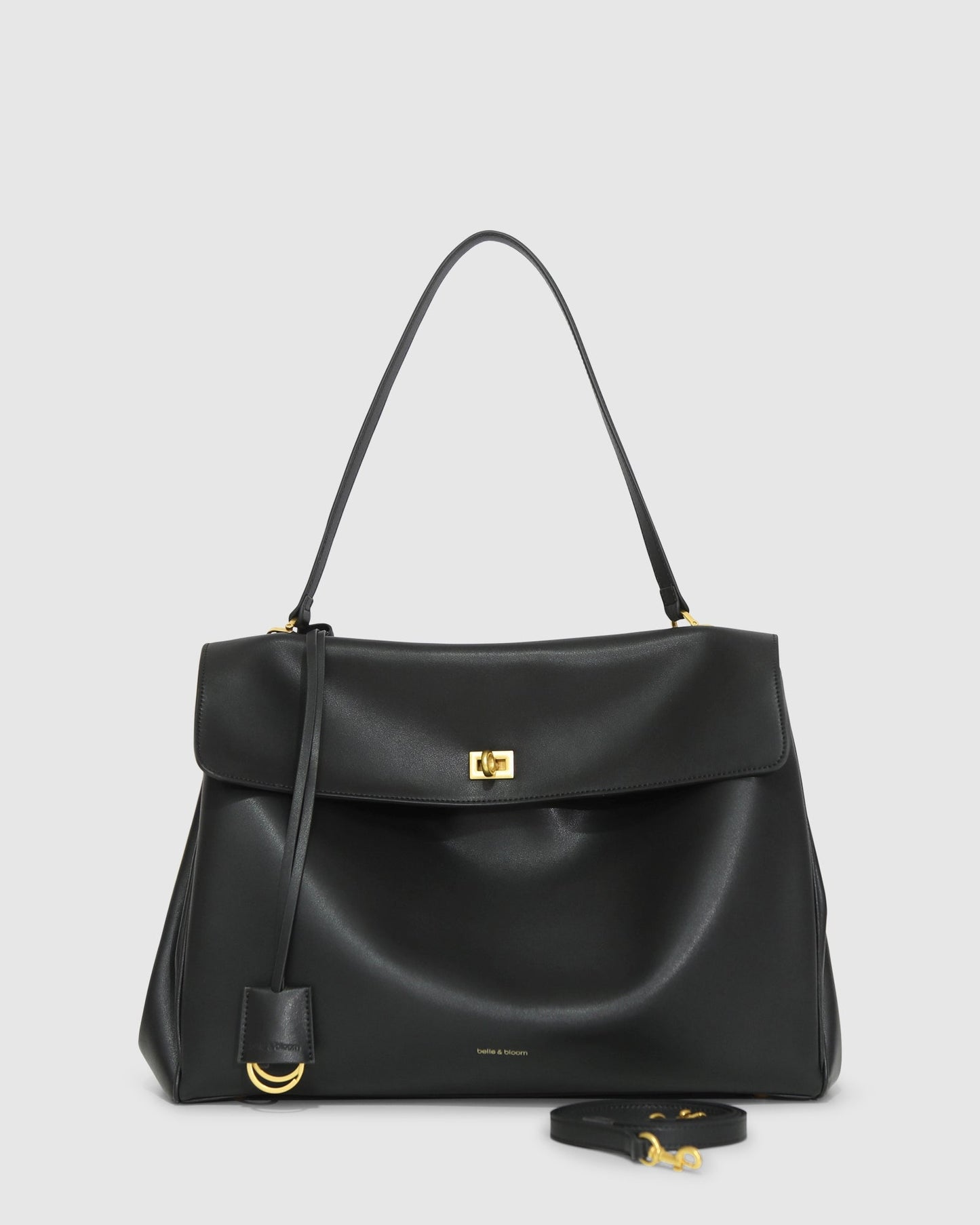 Skyfall Leather Shoulder Bag - Black