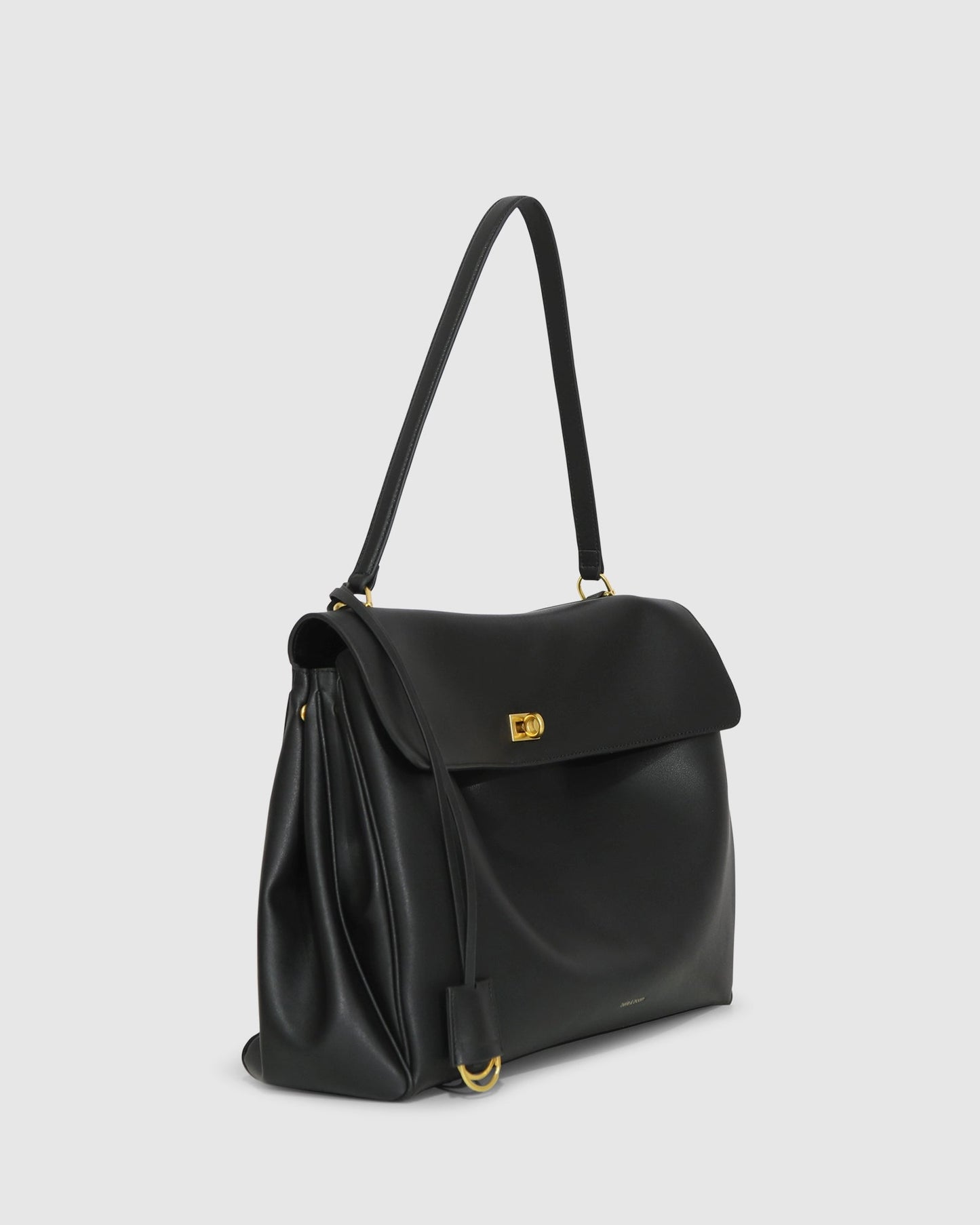 Skyfall Leather Shoulder Bag - Black