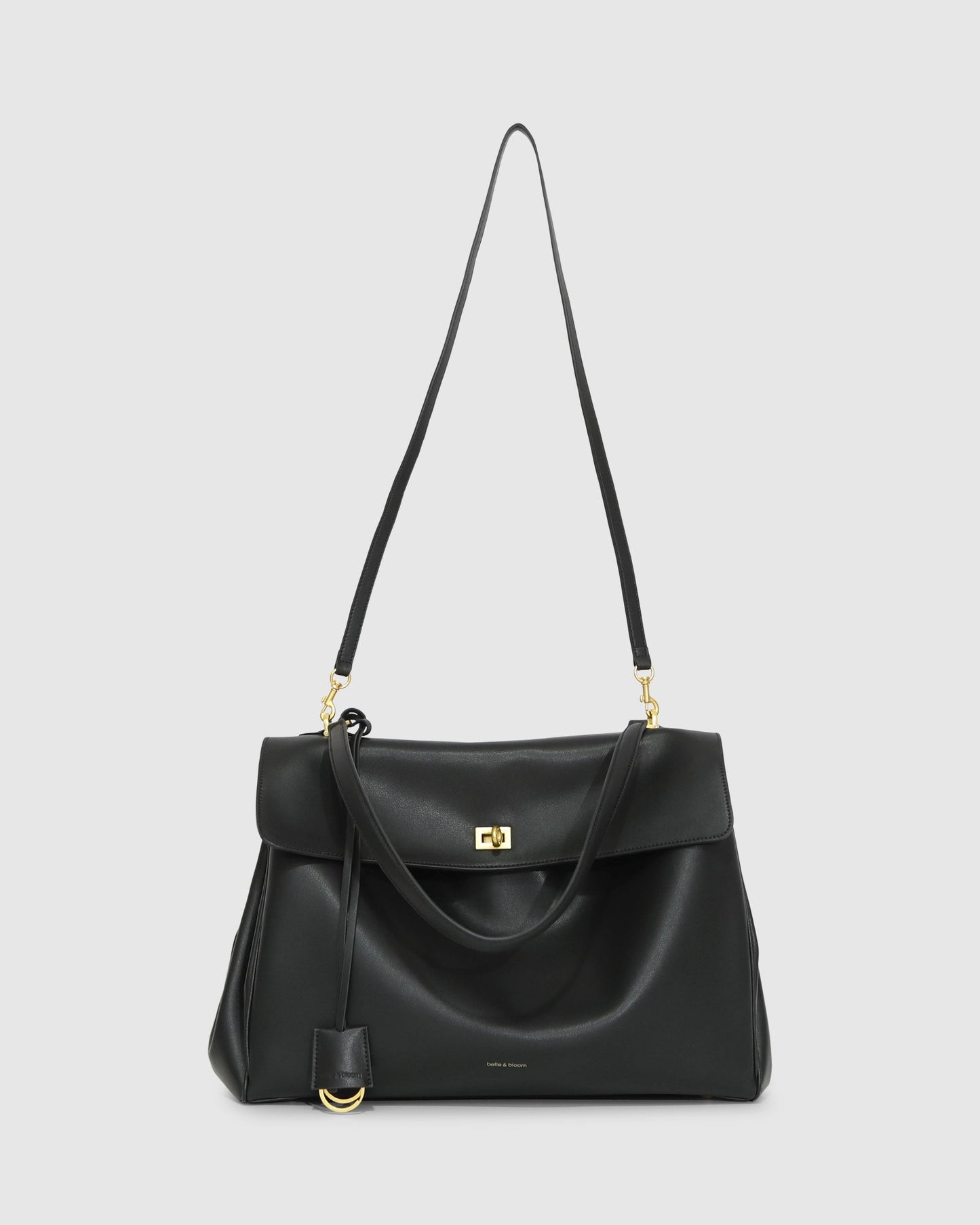 Skyfall Leather Shoulder Bag - Black