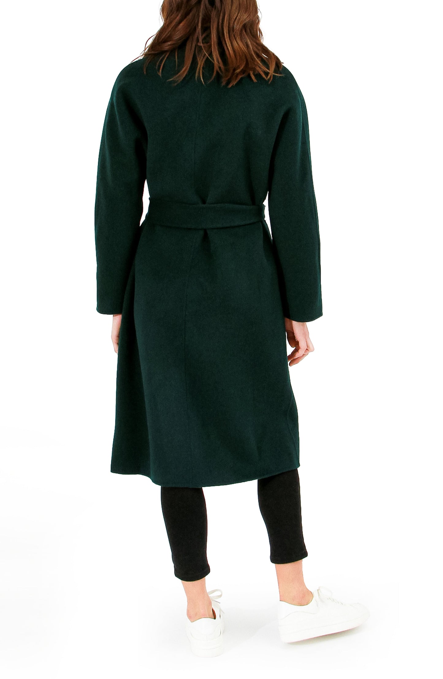 Standing Still Wool Blend Belted Coat - Dark Green