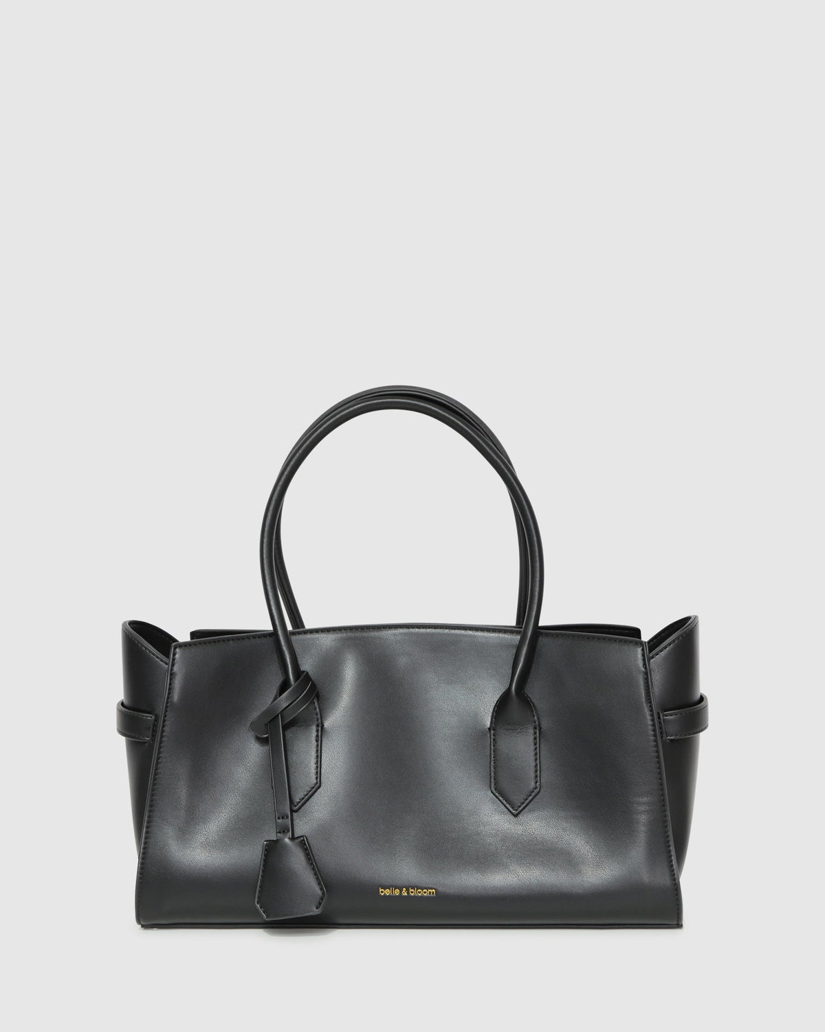 Black Stream Tote PU Bag with top handle - alternate view