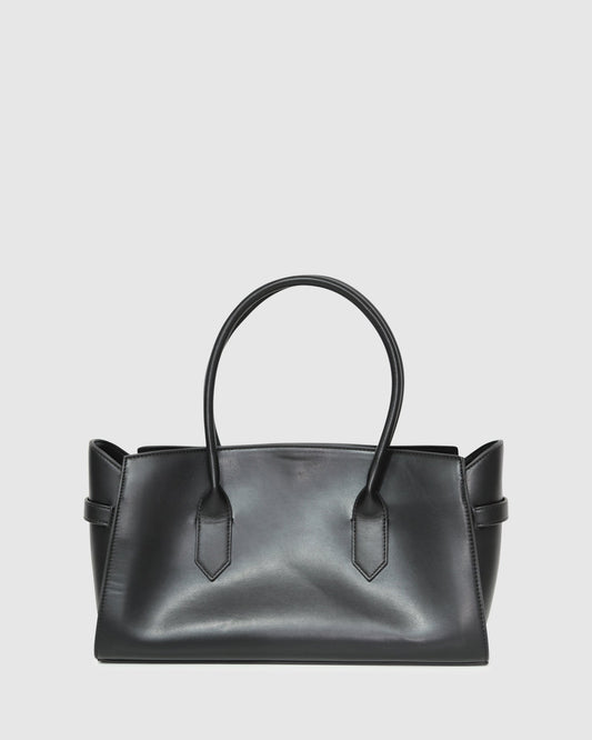 Black Stream Tote PU Bag with structured tote silhouette - alternate view