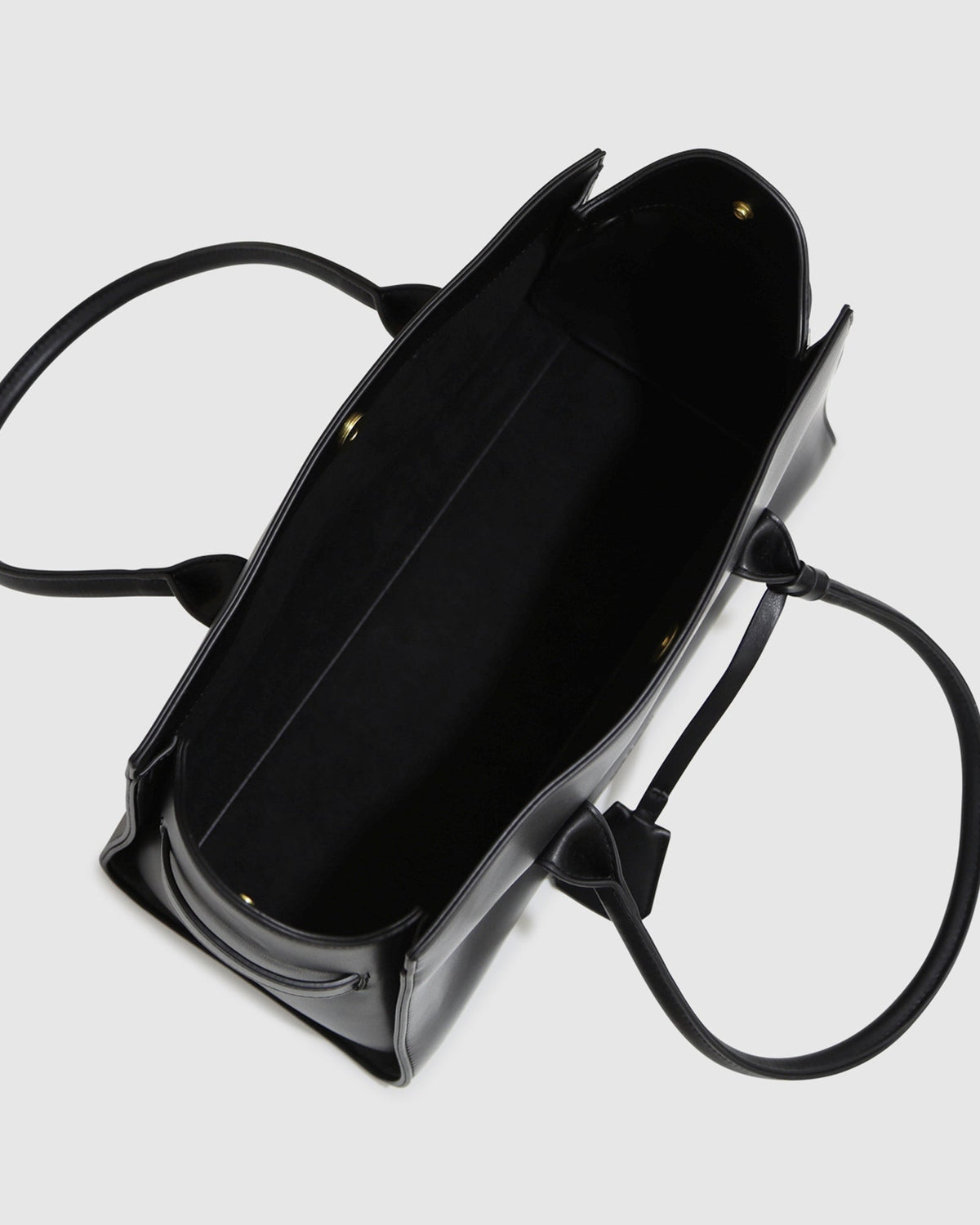 Black Stream Tote PU Bag with dual top handles - alternate view