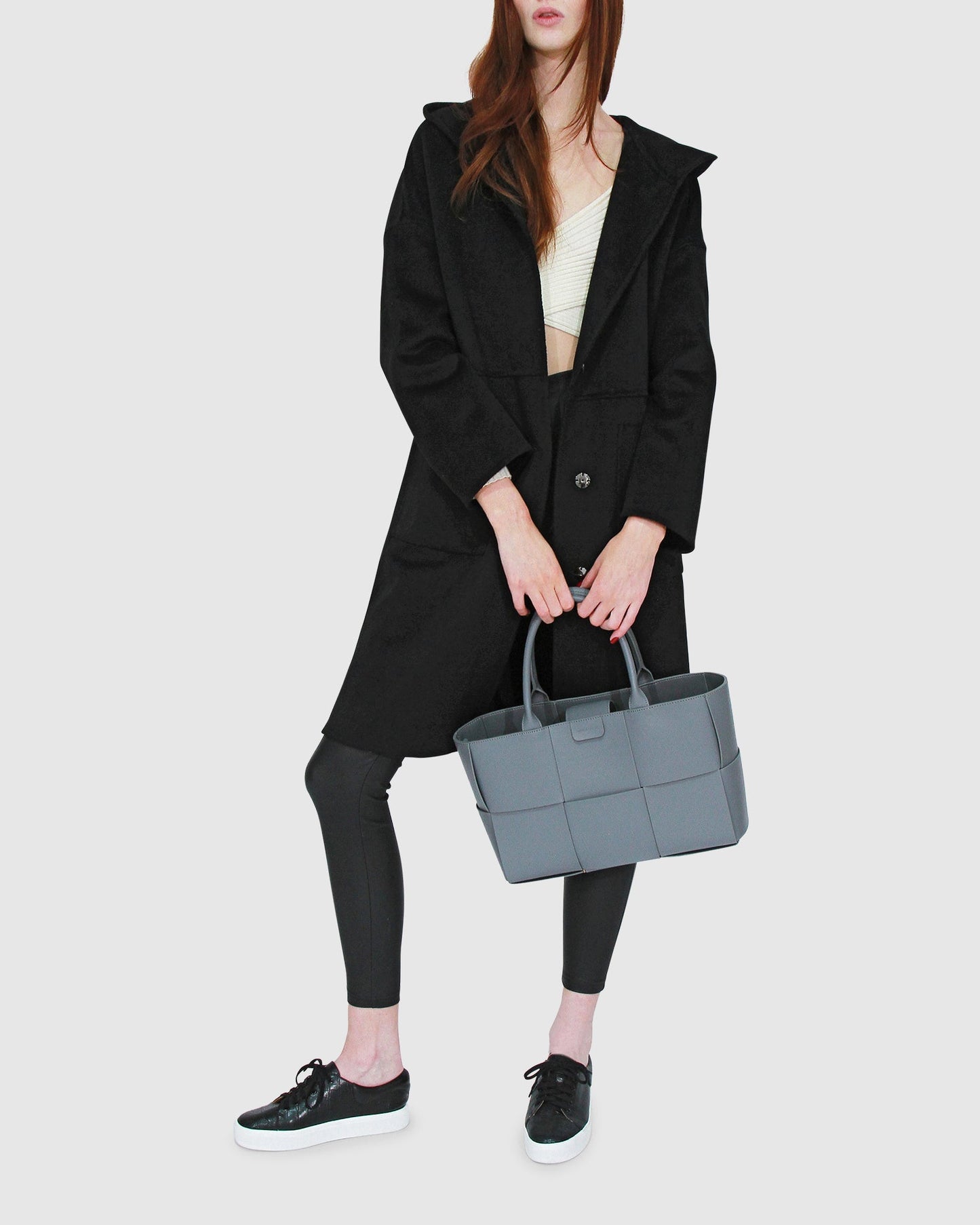 Sunday Morning Wool Blend Hooded Coat - Black