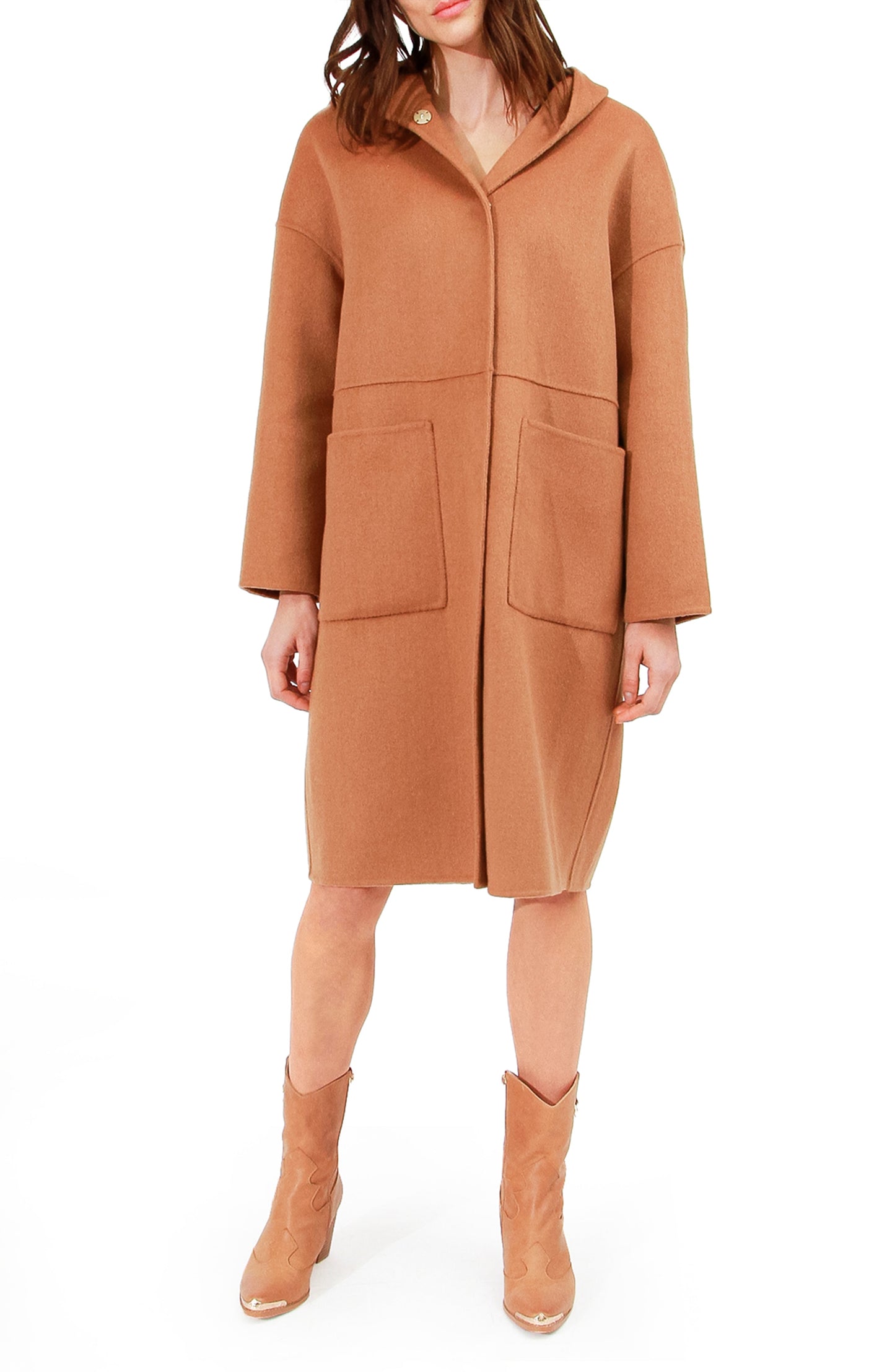 Sunday Morning Wool Blend Hooded Coat - Camel