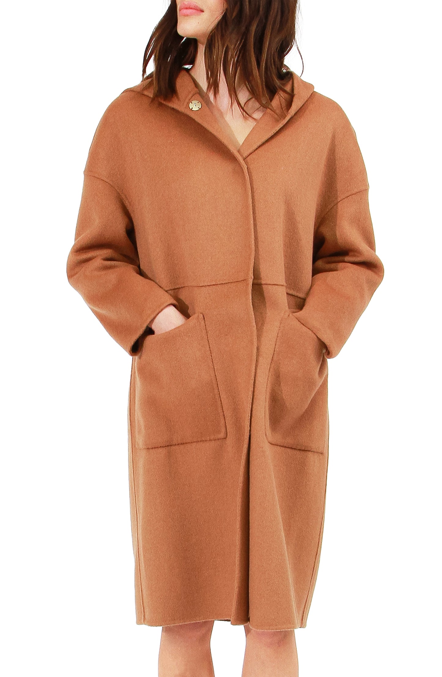 Sunday Morning Wool Blend Hooded Coat - Camel