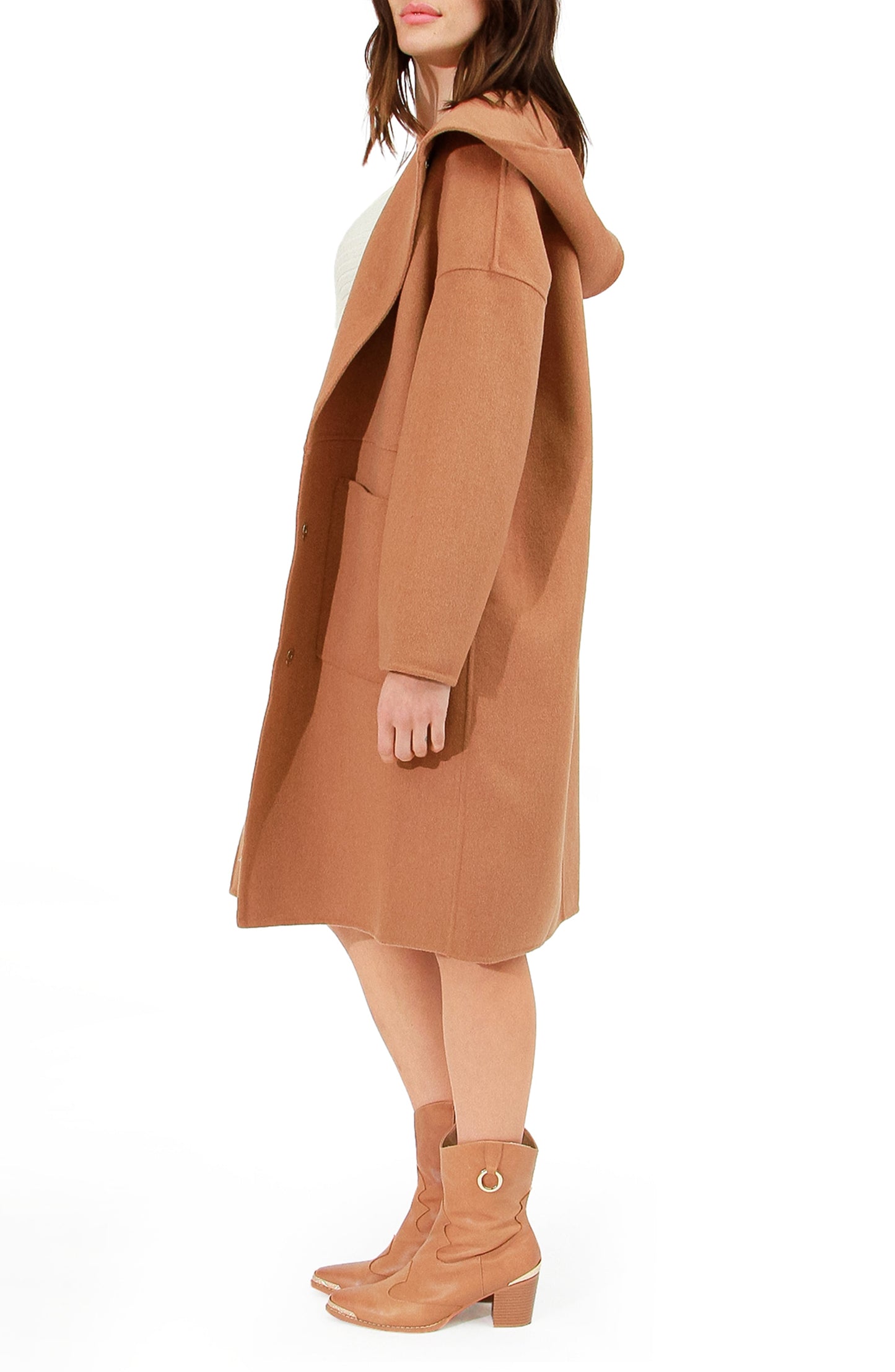 Sunday Morning Wool Blend Hooded Coat - Camel